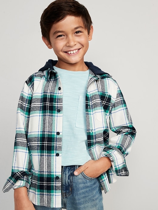 Hooded Soft-Brushed Flannel Shirt for Boys | Old Navy