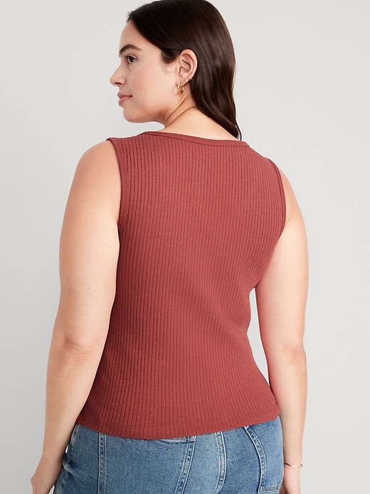 Image number 6 showing, Rib-Knit V-Neck Tank Top