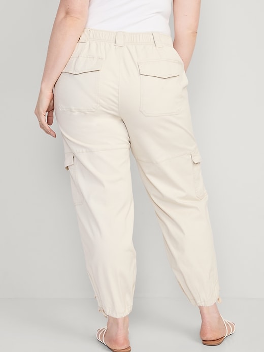 Image number 8 showing, High-Waisted Barrel-Leg Cargo Ankle Pants