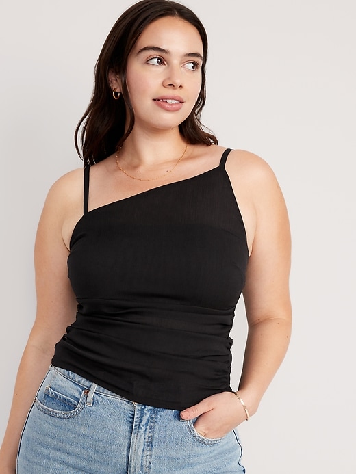 Image number 5 showing, Fitted Asymmetrical Cropped Cami Top