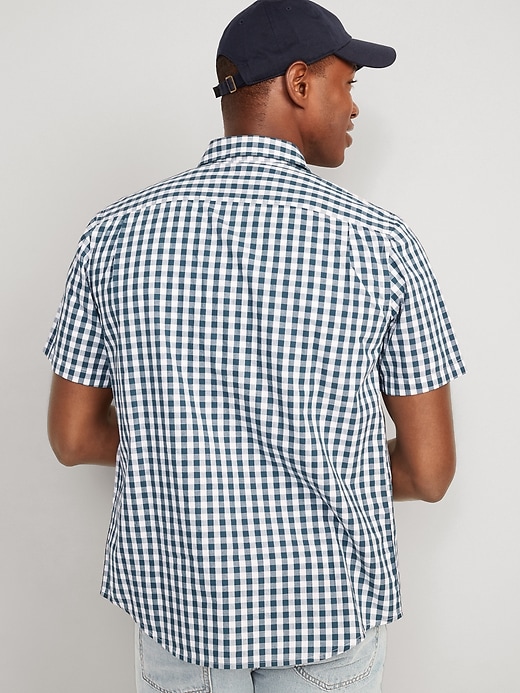 Regular-Fit Everyday Short-Sleeve Gingham Pocket Shirt | Old Navy