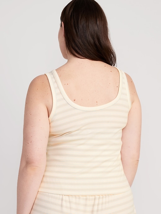 Image number 8 showing, UltraLite Rib-Knit Henley Lounge Tank Top