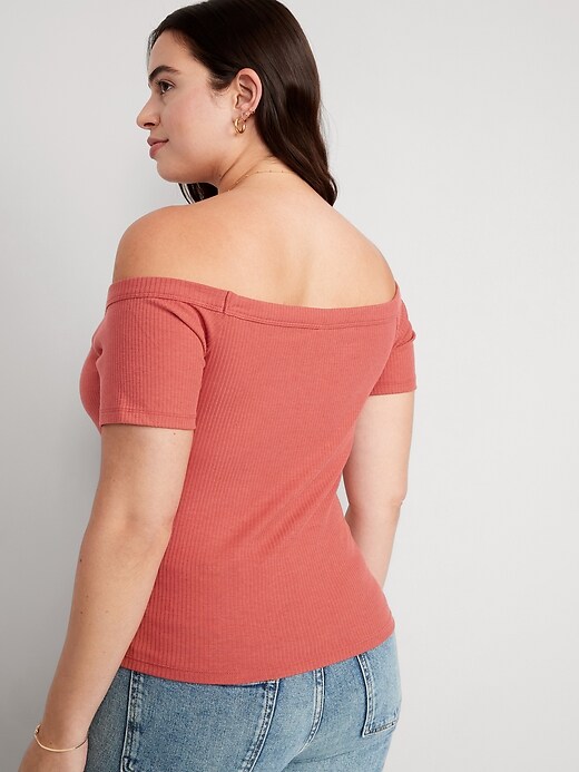 Image number 6 showing, Fitted Off-The-Shoulder T-Shirt
