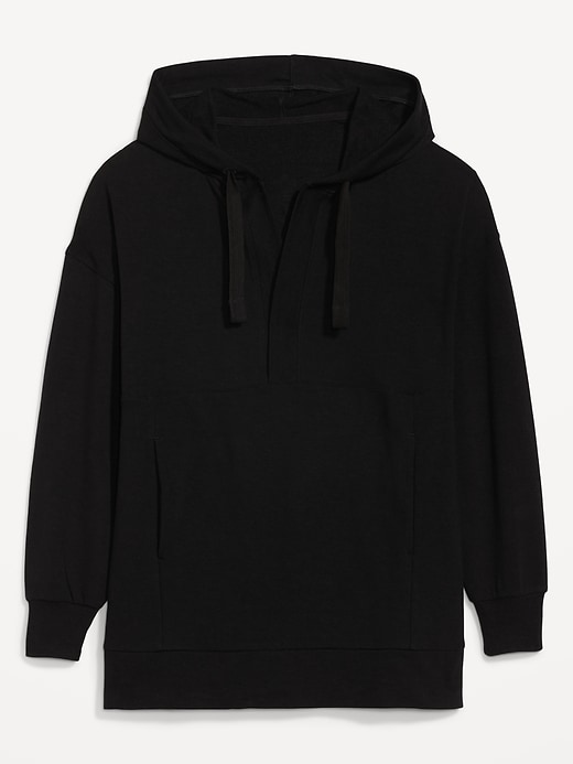 for French-Terry Live-In | Women Old Hoodie Navy Oversized Tunic
