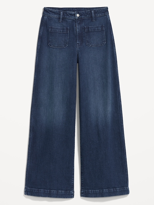 Image number 4 showing, Extra High-Waisted Trouser Wide-Leg Jeans