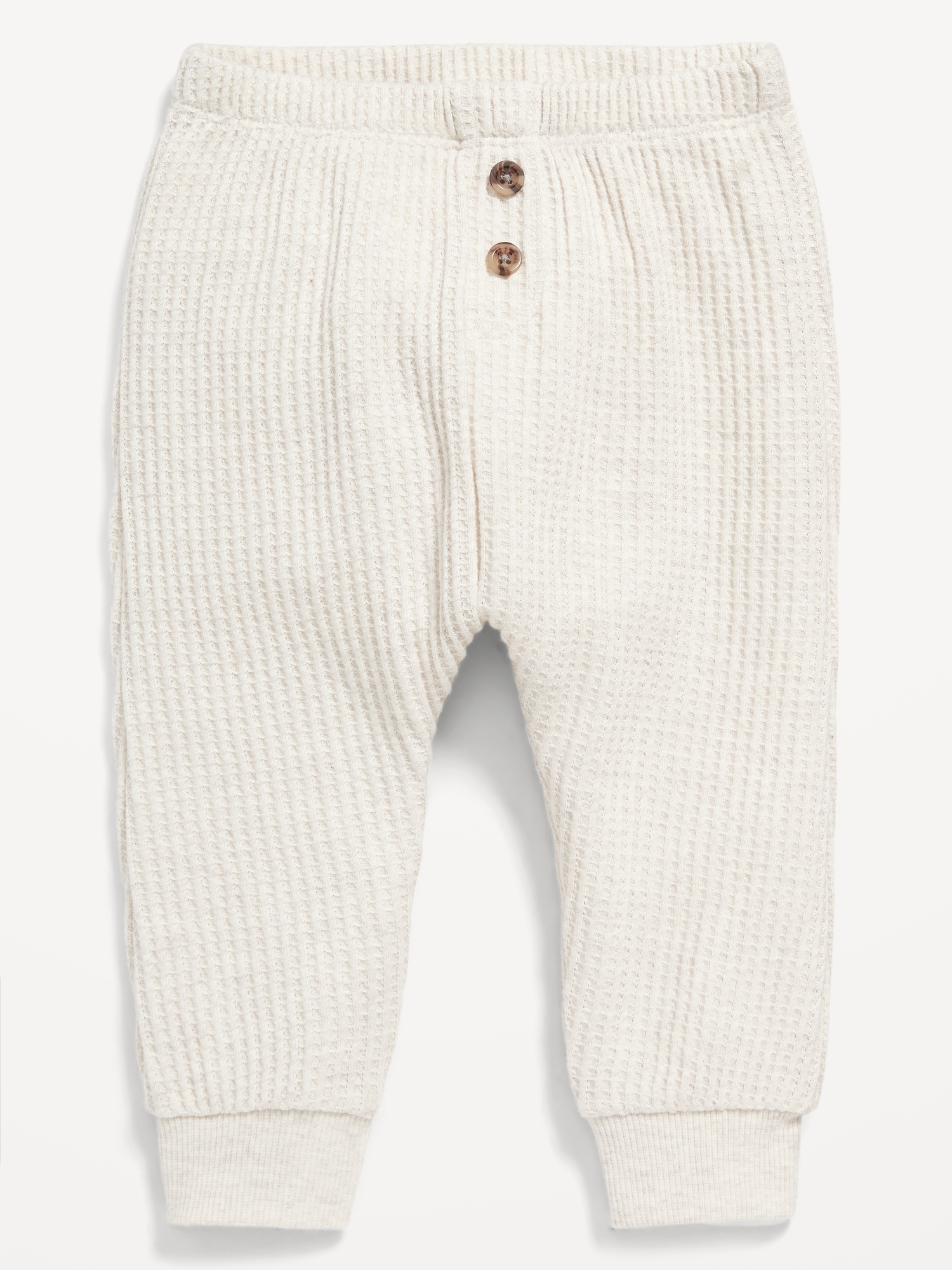Unisex Thermal-Knit Buttoned Jogger Pants for Baby