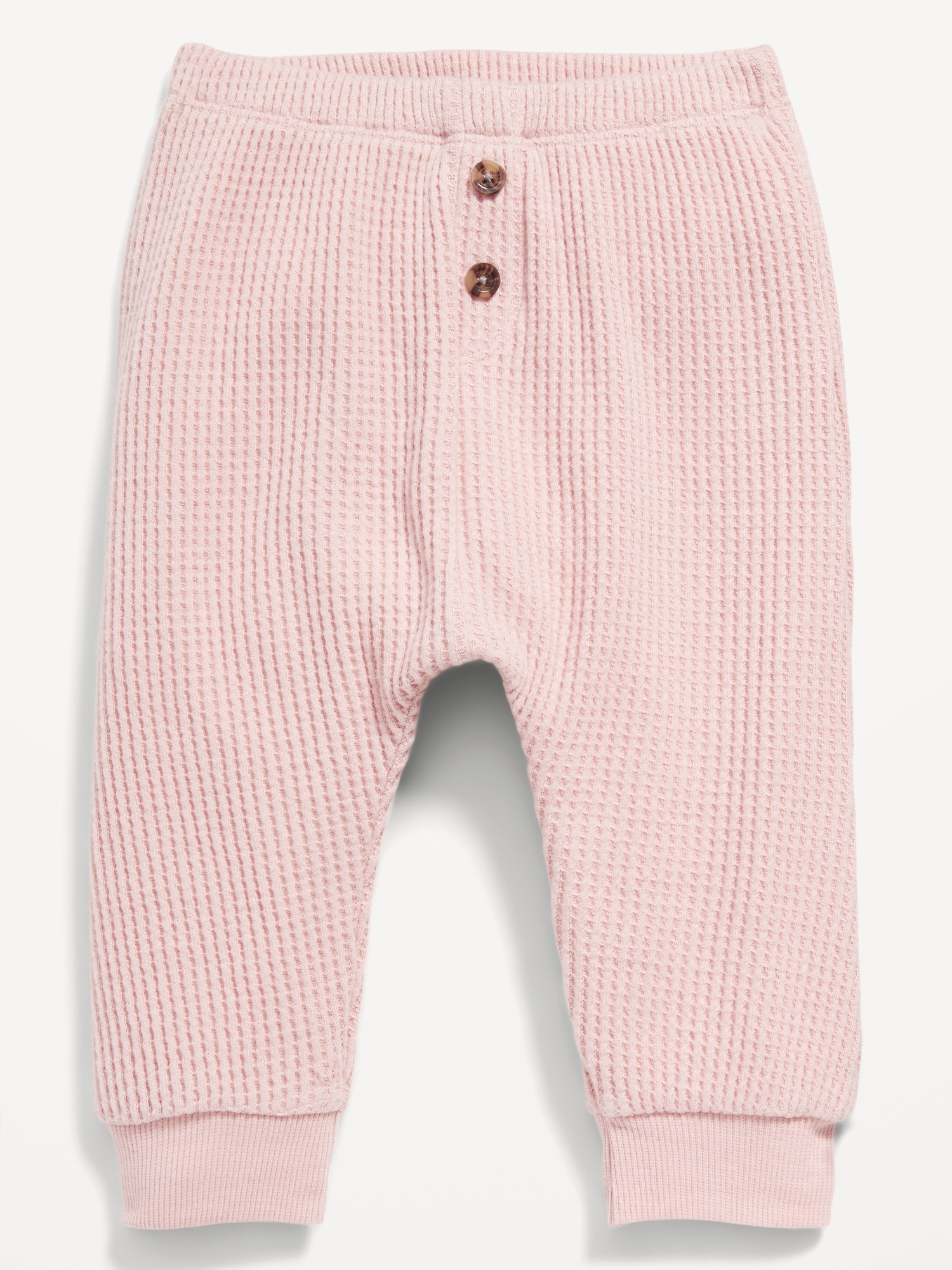 Unisex Thermal-Knit Buttoned Jogger Pants for Baby