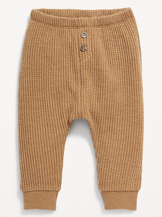 View large product image 1 of 1. Unisex Thermal-Knit Buttoned Jogger Pants for Baby
