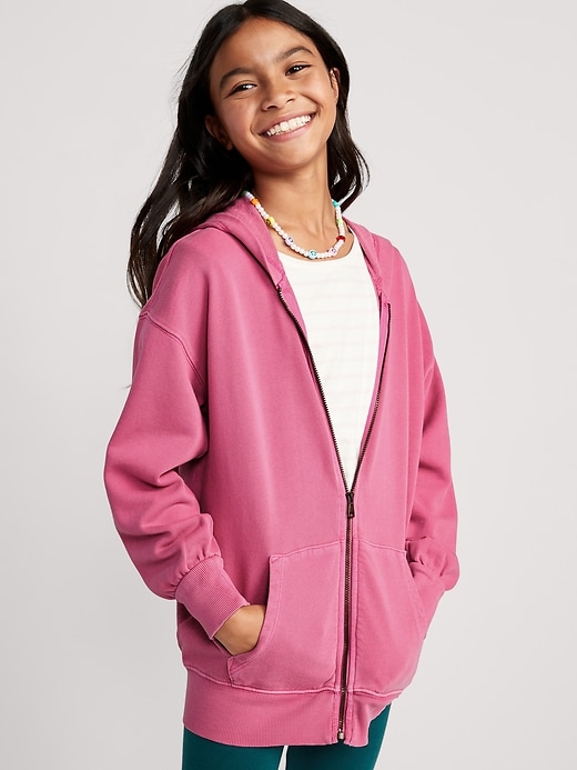 View large product image 1 of 3. French Terry Zip Tunic Hoodie for Girls
