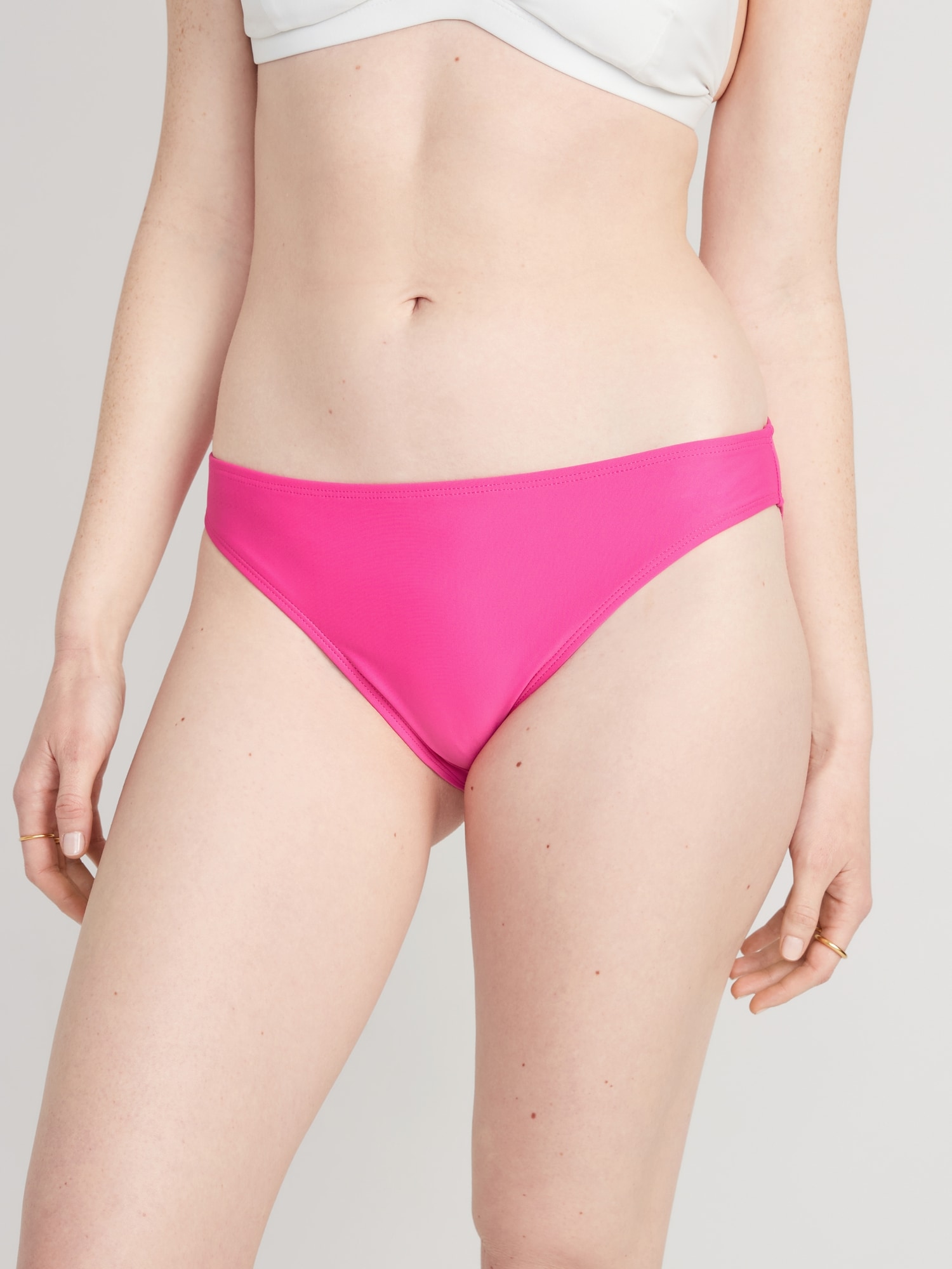 Old Navy High-Waisted Classic Bikini Swim Bottoms pink. 1