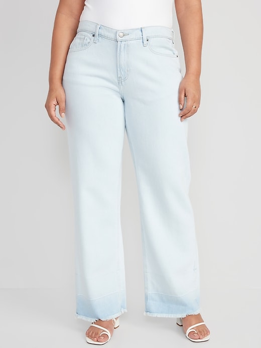 Image number 4 showing, Mid-Rise Baggy Straight Released-Hem Jeans