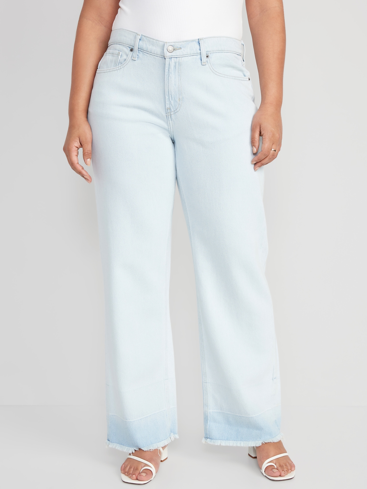 Mid-Rise Baggy Straight Released-Hem Jeans | Old Navy