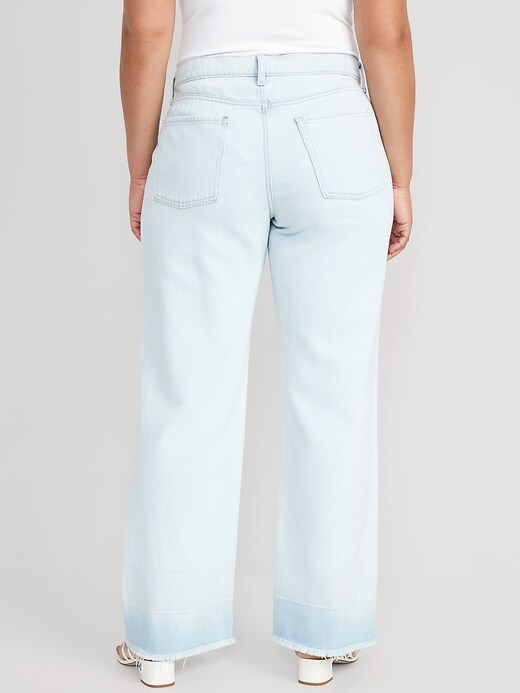 Image number 5 showing, Mid-Rise Baggy Straight Released-Hem Jeans
