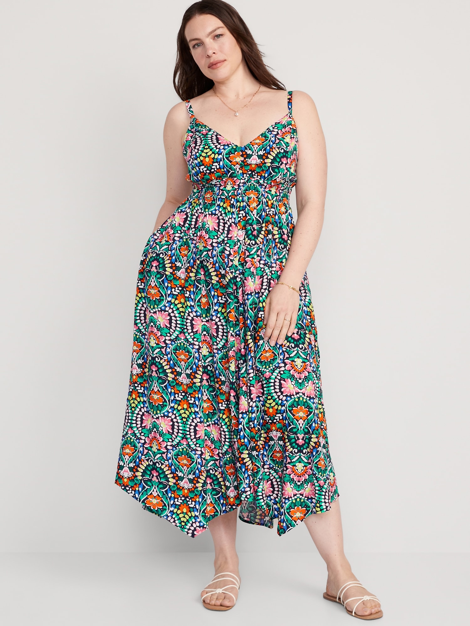 Waist-Defined Sleeveless Matching-Print Maxi Dress for Women | Old Navy