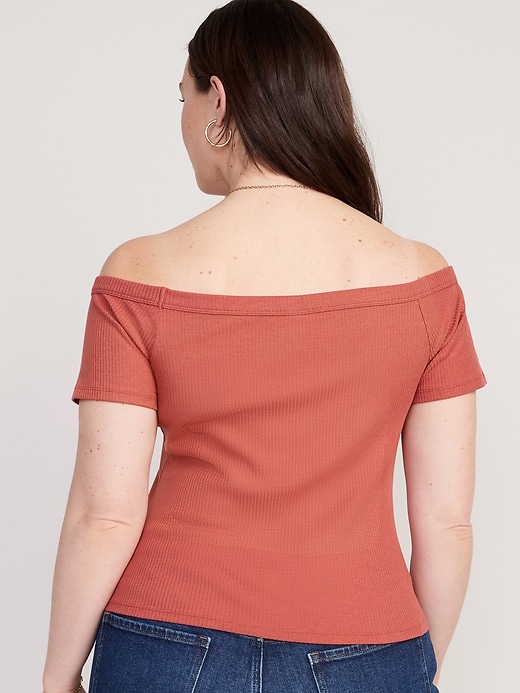 Image number 8 showing, Fitted Off-The-Shoulder T-Shirt