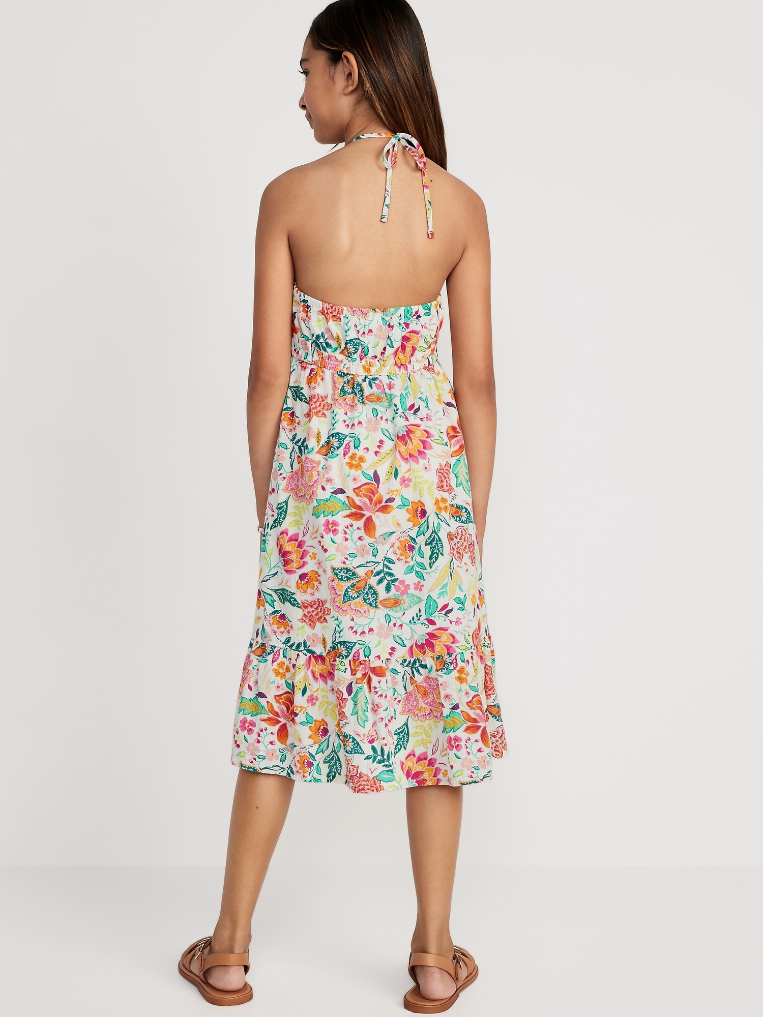 Fit & Flare Halter Midi Dress for Girls | Old Navy