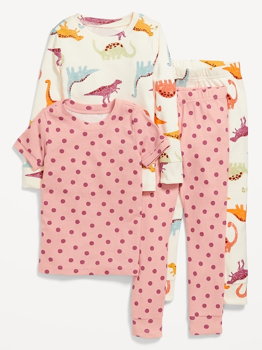View large product image 1 of 3. Unisex 4-Piece Printed Pajama Set for Toddler & Baby