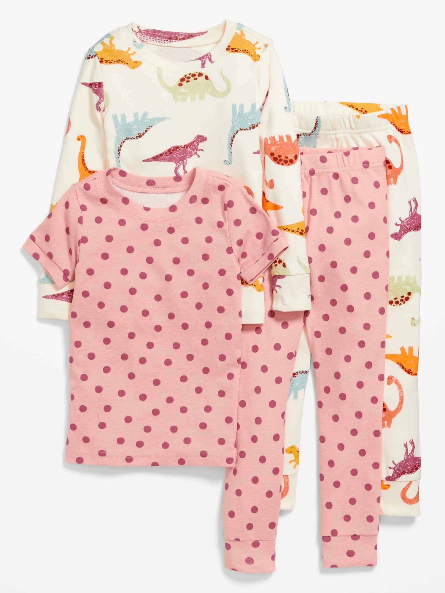 Old Navy Unisex 4-Piece Printed Pajama Set for Toddler & Baby green. 1