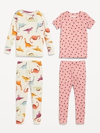 View large product image 3 of 3. Unisex 4-Piece Printed Pajama Set for Toddler & Baby
