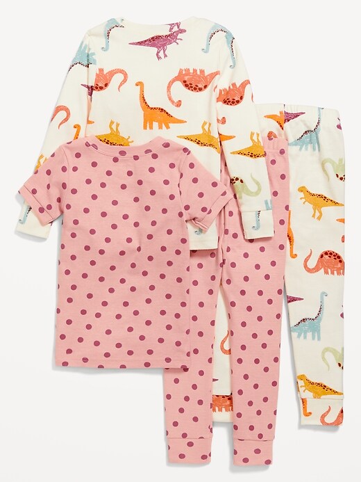 View large product image 2 of 3. Unisex 4-Piece Printed Pajama Set for Toddler & Baby