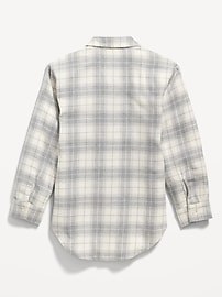View large product image 3 of 3. Cozy Long-Sleeve Button-Front Plaid Tunic Shirt for Girls