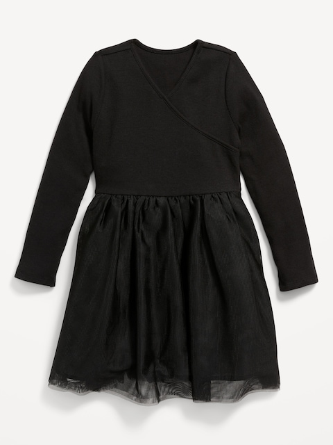 Fit & Flare Wrap-Front Tutu Dress for Toddler Girls