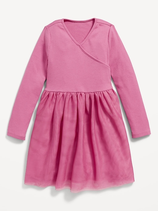 View large product image 1 of 1. Fit & Flare Wrap-Front Tutu Dress for Toddler Girls