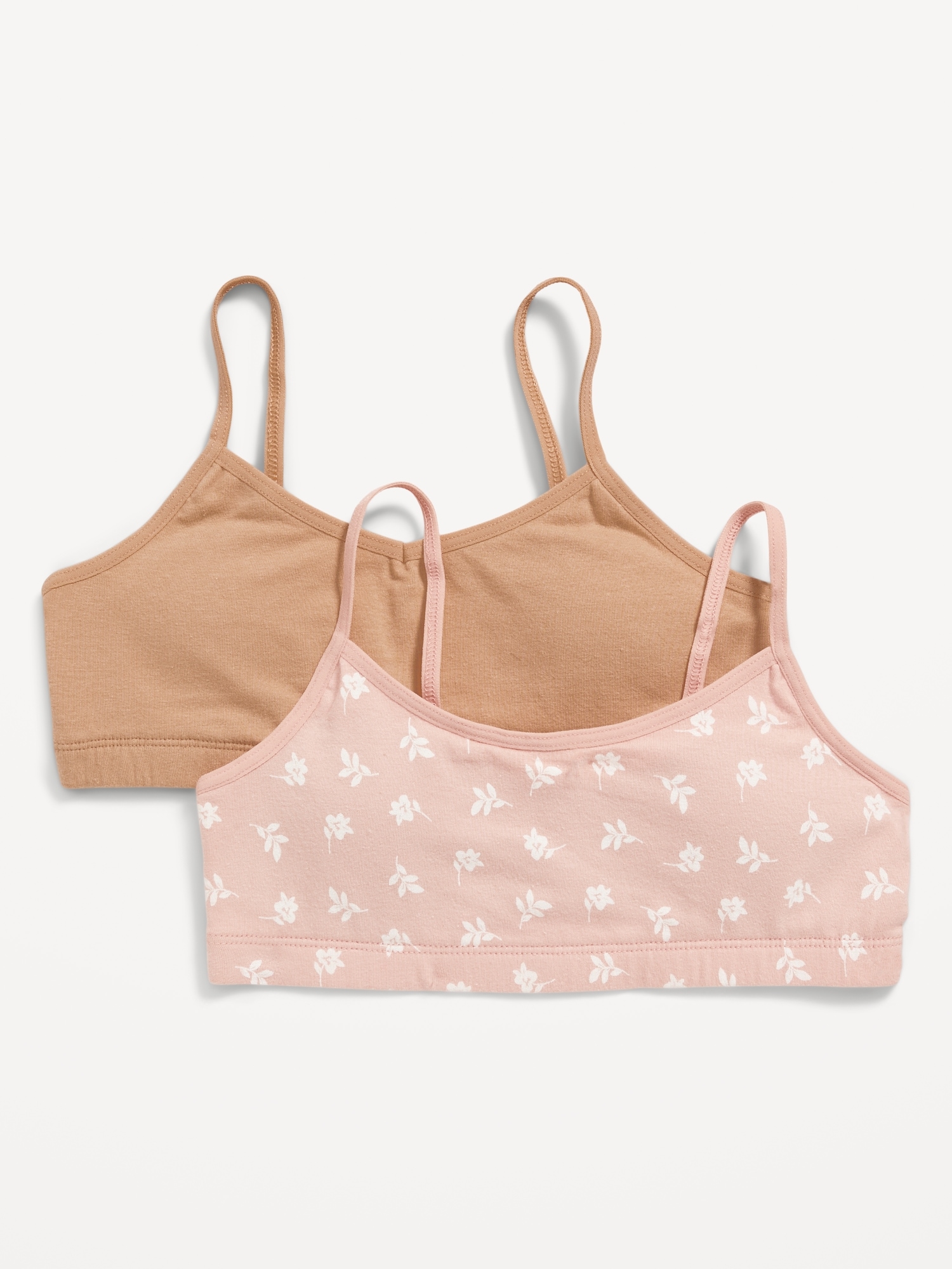 Jersey-Knit Cami Bra 2-Pack for Girls