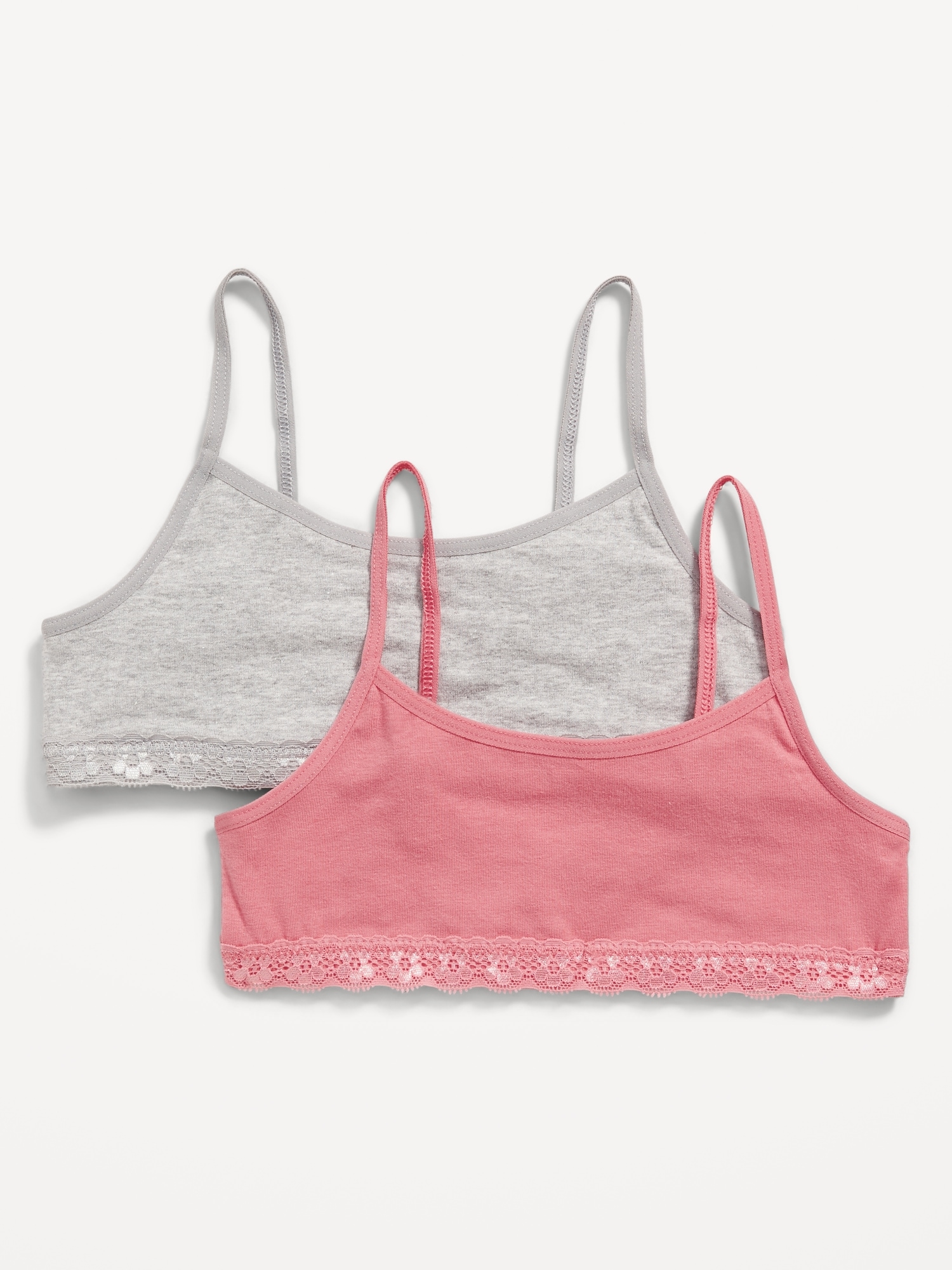 Jersey-Knit Lace-Trim Cami Bra 2-Pack for Girls | Old Navy