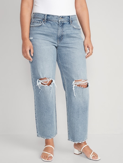 Image number 5 showing, Mid-Rise Boyfriend Loose Jeans