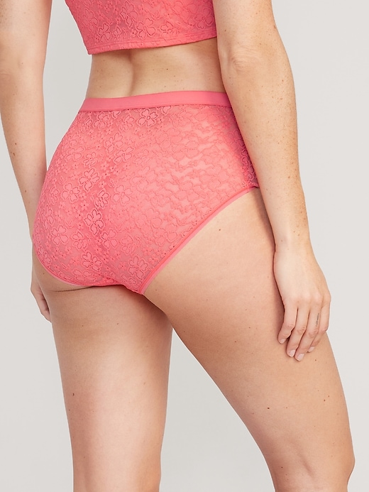 View large product image 2 of 8. High-Waisted Lace Bikini Underwear