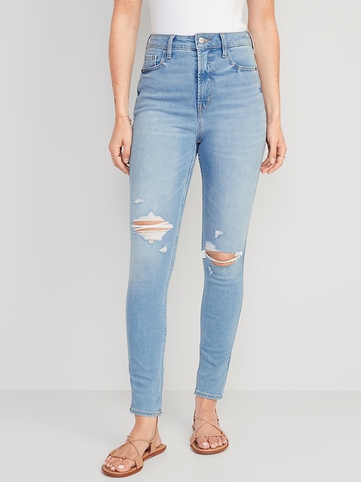 Image number 1 showing, Higher High-Waisted Rockstar 360° Stretch Super-Skinny Jeans for Women
