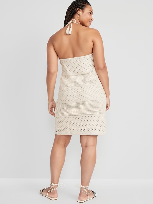 Image number 6 showing, Halter Crochet Mini Dress