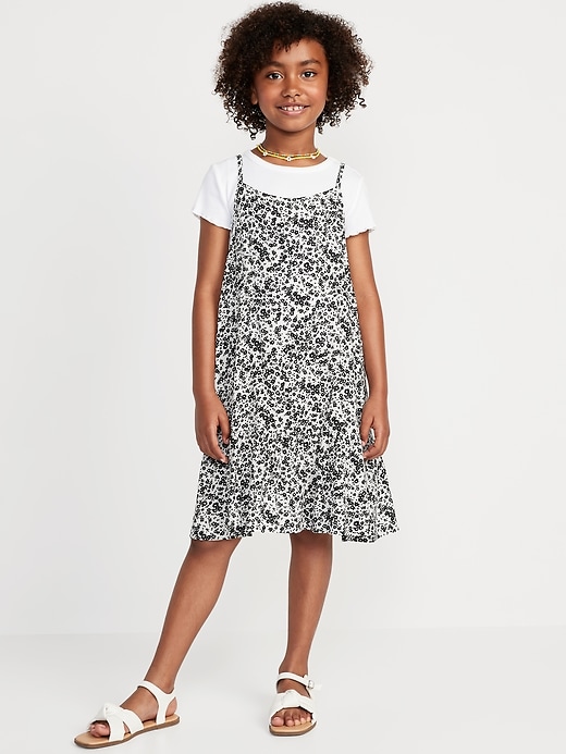 View large product image 1 of 3. Sleeveless Printed Dress & Rib-Knit T-Shirt Set for Girls
