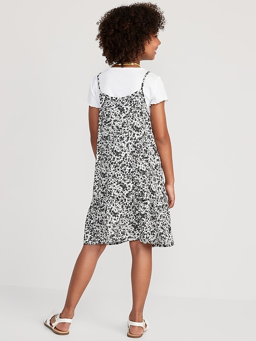 View large product image 2 of 3. Sleeveless Printed Dress & Rib-Knit T-Shirt Set for Girls