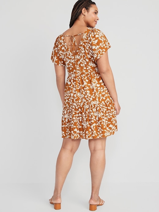 Image number 5 showing, Short-Sleeve Tiered Mini Swing Dress