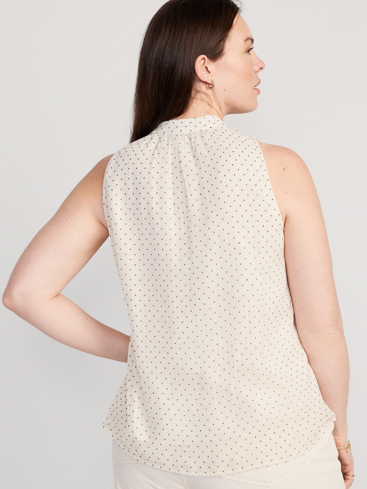 High Neck BowFront Chiffon Top for Women Old Navy