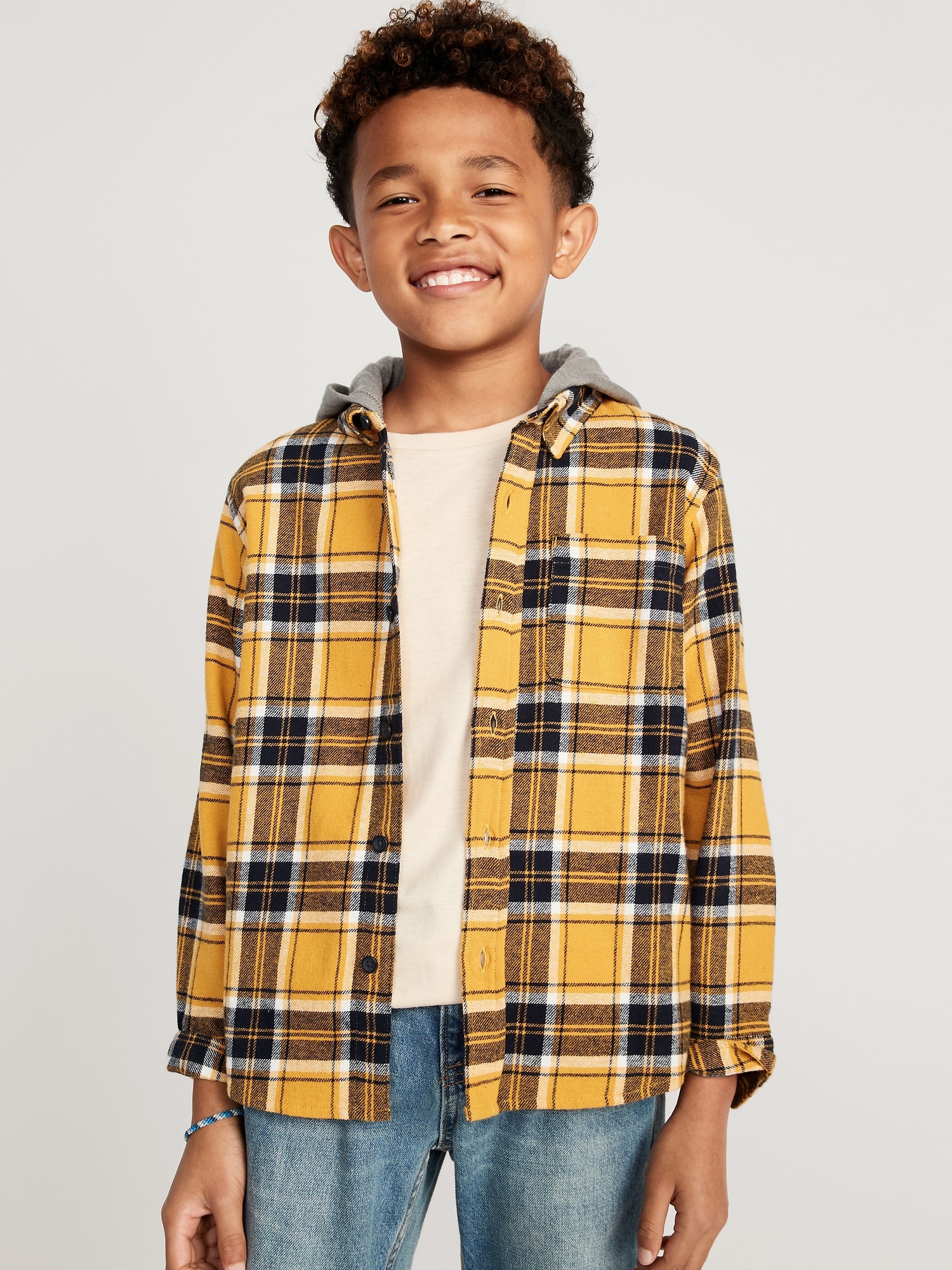 Hooded Soft-Brushed Flannel Shirt for Boys | Old Navy