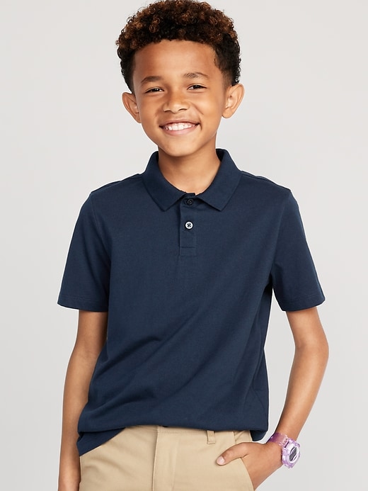 View large product image 1 of 3. School Uniform Jersey-Knit Polo Shirt for Boys