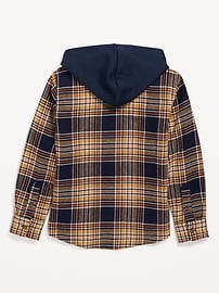 View large product image 3 of 3. Hooded Soft-Brushed Flannel Shirt for Boys