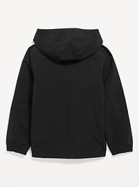View large product image 3 of 3. Gender-Neutral Water-Resistant Hooded Zip Utility Jacket for Kids