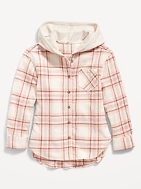 View large product image 3 of 3. Hooded Soft-Brushed Flannel Shirt for Girls