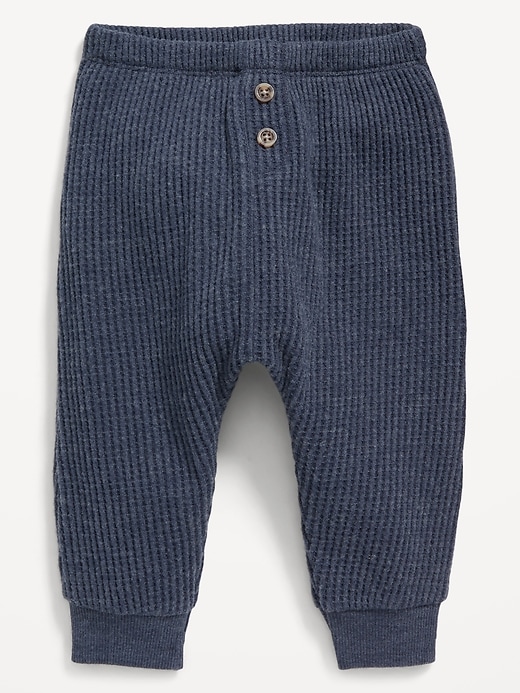 Unisex Thermal-Knit Buttoned Jogger Pants for Baby