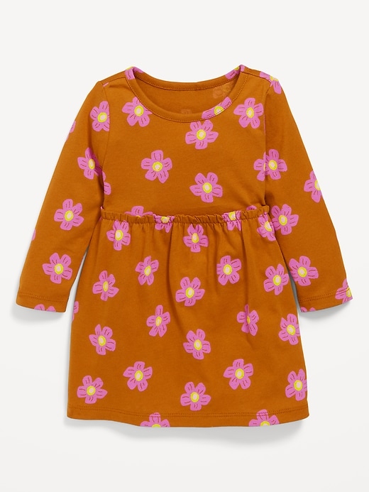 View large product image 1 of 1. Long-Sleeve Printed Jersey-Knit Dress for Baby