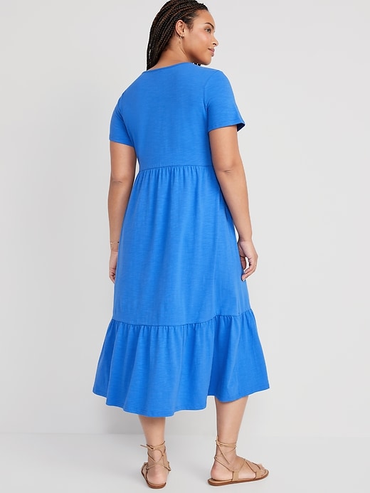old navy short sleeve tiered midi dress Short-Sleeve Tiered Midi Dress