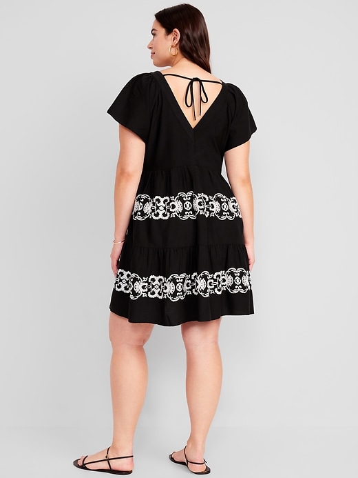 Image number 5 showing, Matching Embroidered Mini Swing Dress