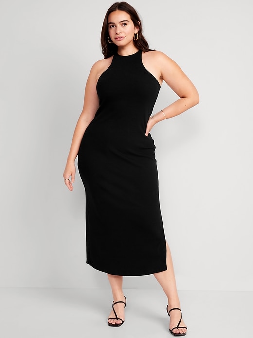 Image number 4 showing, Fitted High-Neck Rib-Knit Maxi Dress