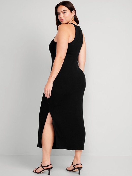 Image number 5 showing, Fitted High-Neck Rib-Knit Maxi Dress