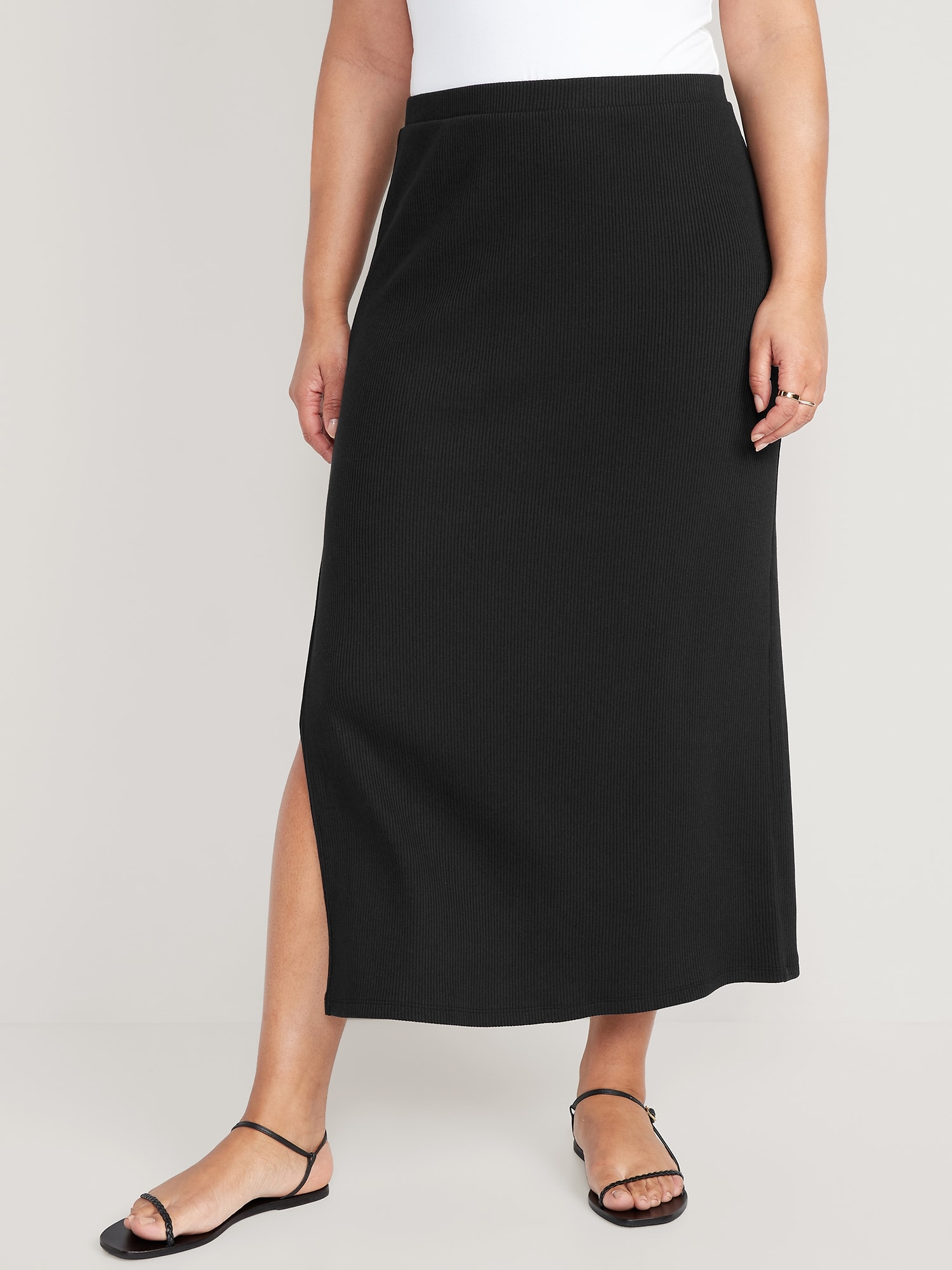 Cute Black Knit Skirt - High-Waisted Skirt - Black Circle Skirt