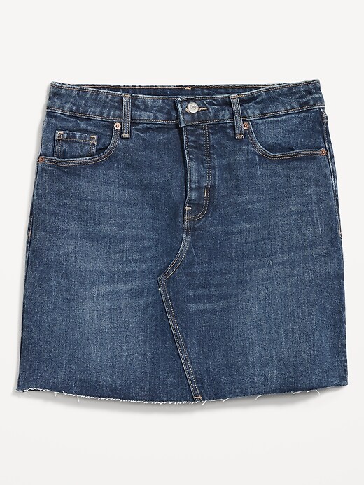 Image number 4 showing, High-Waisted Button-Fly OG Straight Mini Cut-Off Jean Skirt